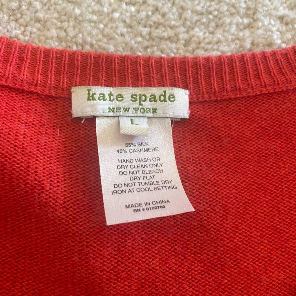 Kate Spade Embellished Cashmere Blend Cardigan Size Large - Picture 2 of 6